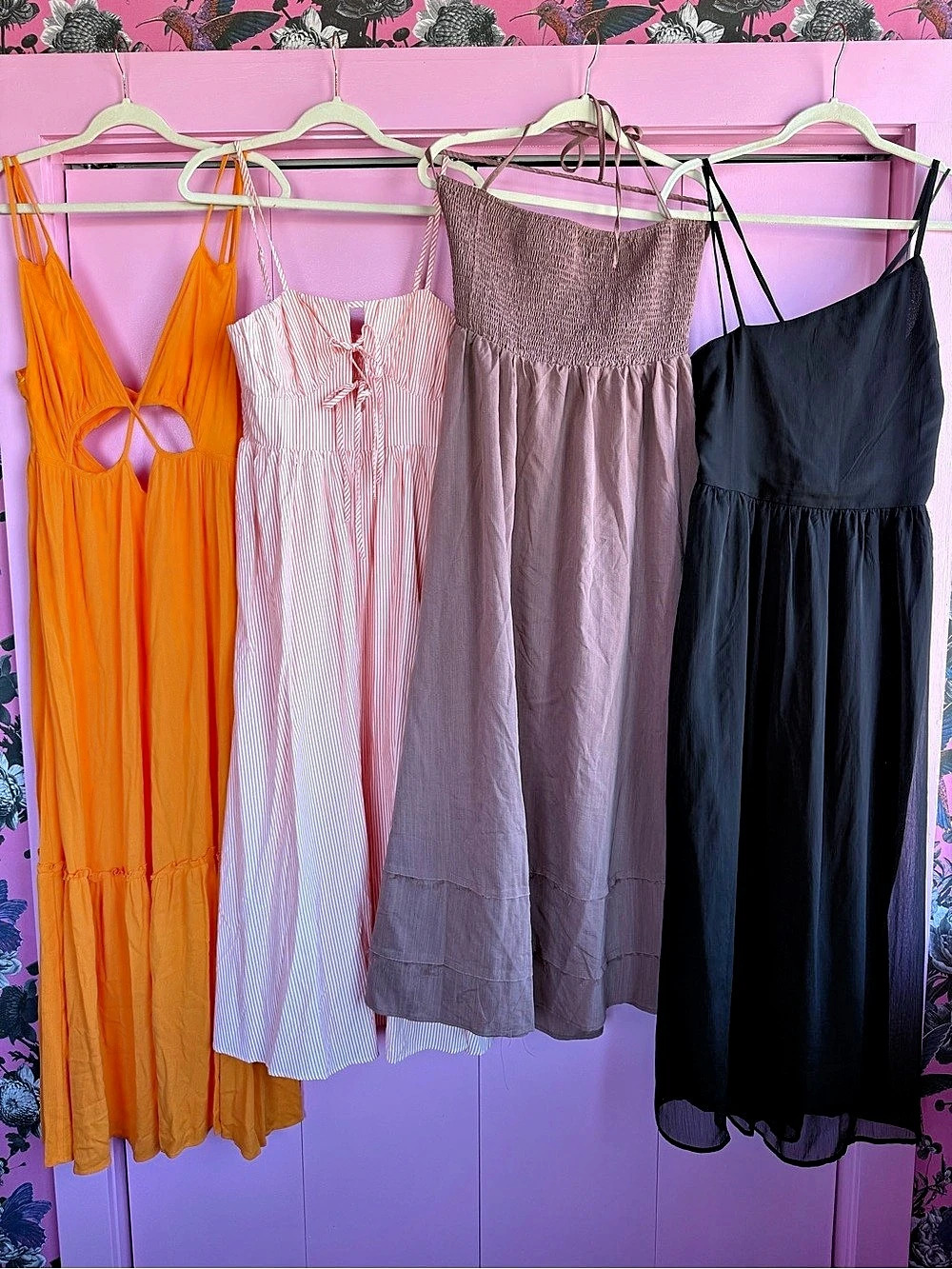 4 PC Summer Maxi Dress Bundle Lot Size Large SHEIN Old Navy Beach Boho